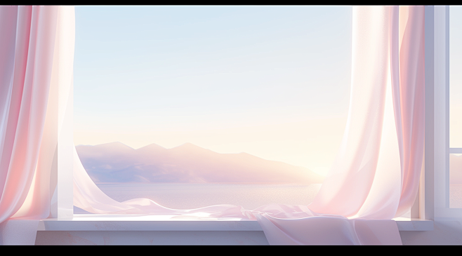 window, white curtai...