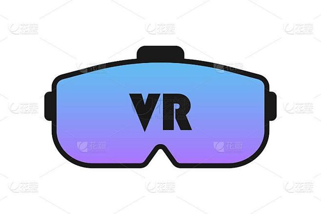 VR眼镜图标，标志，虚拟现实概念，游戏玩家眼镜。向量EPS10