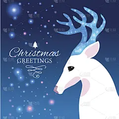 圣诞快乐电子贺卡模板。矢量插图。