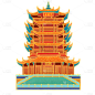 中国风-金边国潮建筑插画2