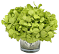 Basil Hydrangea in Mercury Glass Votive transitional-artificial-flower-arrangements