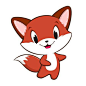 Vector illustration of cute cartoon baby fox for design element. All flat color no gradient, no transparencies, easy editing. EPS 8