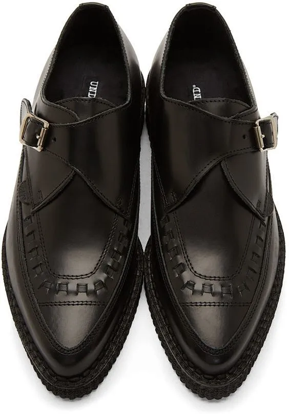 Underground Black Leather Apollo Creepers-花瓣网