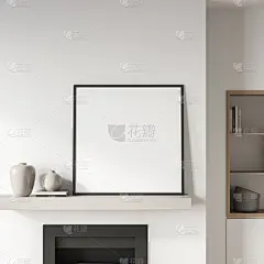 灯光艺术室内与机架，书籍和装饰，海报模型