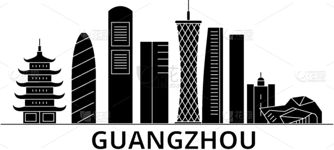 建筑,城市天际线,广州,亚洲,商务,风景,全景,摩天大楼,旅行素材-花瓣网