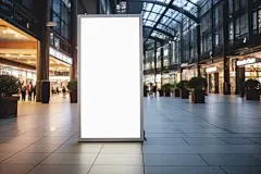 广告显示屏竖版广告牌海报样机模型