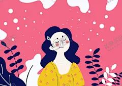 插画元素女人 【酷图网】女人插画元素,简约插画,扁平风插画,元素,浪费女神