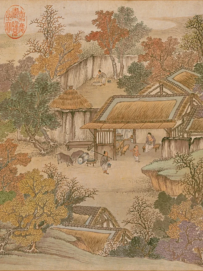 《郊外》驴羊赶路忙