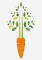 胡萝卜免抠素材_新图网 https://ixintu.com 创意 卡通胡萝卜 扁平化 插画 蔬菜
