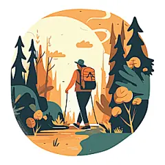 户外探险者爬山设计