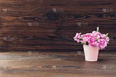 留白,花束,粉色,背景,花瓶,木制,无人,康乃馨,桌布,贺卡