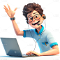 图标系列3D虚拟人物客服贴纸