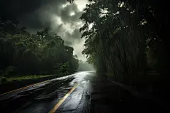 下雨雨天雨水暴雨倾盆大雨摄影图图片