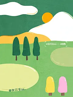 原创插画系列|装饰画|扁平风|遇见春天