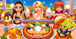 cartoon Character design  cooking cooking family Digital Art  digital illustration Game Art