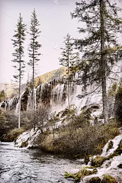 珍珠滩瀑布的美丽景色。健美的形象