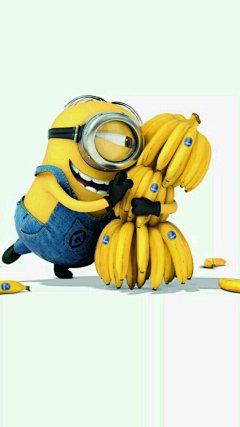 iPhone手机壁纸。萌萌哒小黄人。