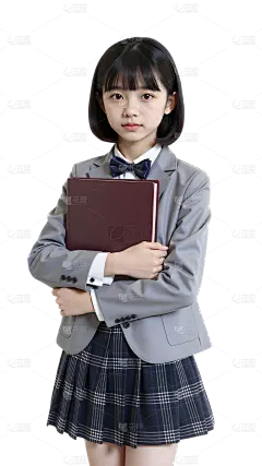 人物系列写实感穿着制服的女孩站立元素