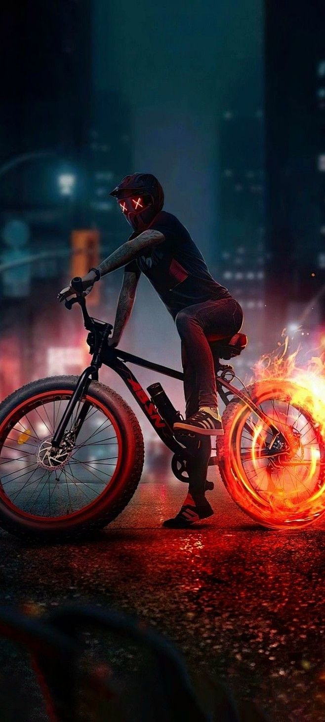 Flaming Back Wheel