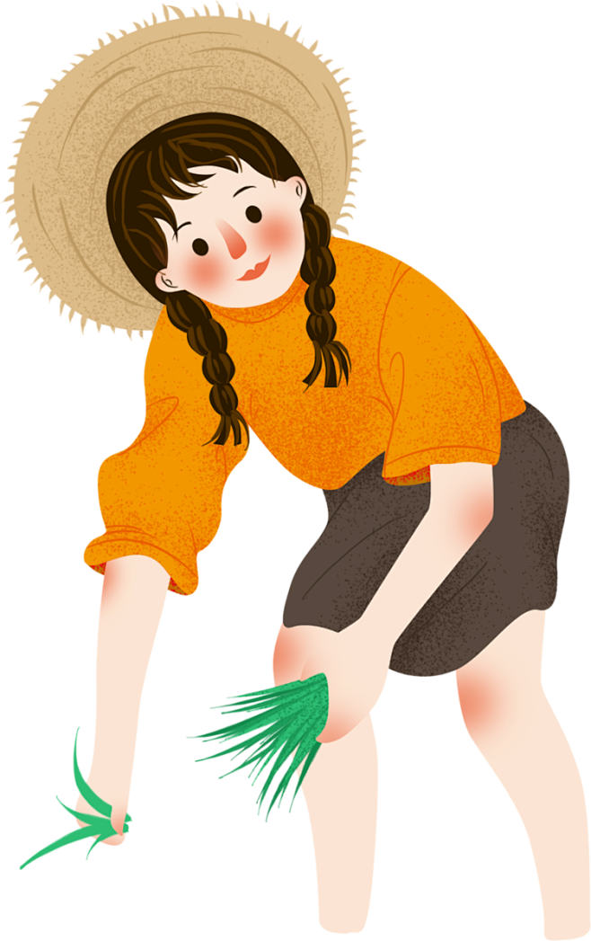 农耕图片卡通农民犁田素材