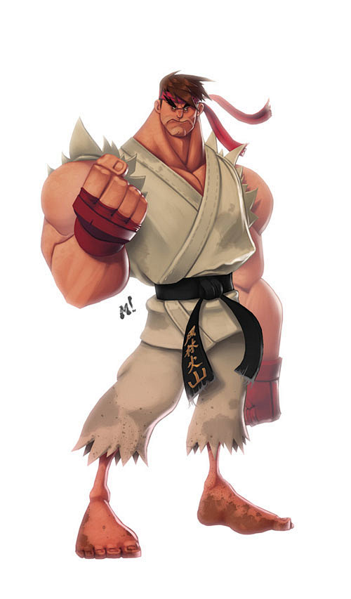 “街头霸王”人物角色插画：Ryu#采集大...