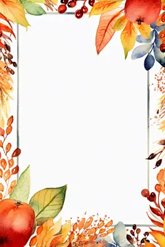 矢量装饰框秋季秋天枫叶树叶插画边框背景图