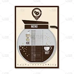 菜单咖啡店咖啡厅餐厅模板设计手绘效果图
