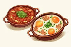 排骨腊肉木桶饭煲仔饭美食插画