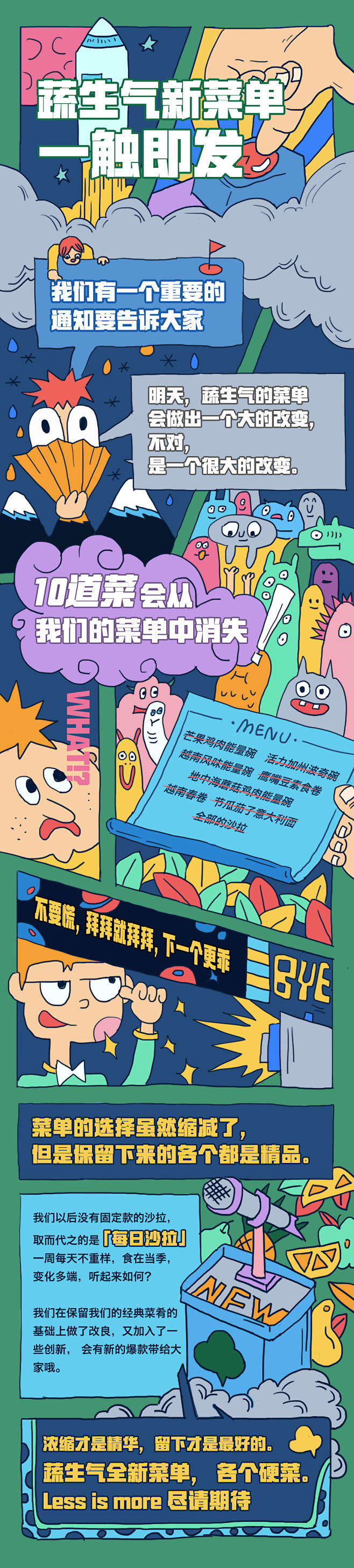 餐饮长图插画