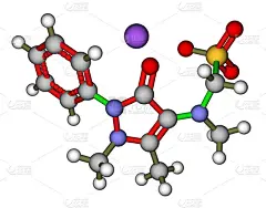 安乃近、 镇痛、 解热药。3d 分子的结构