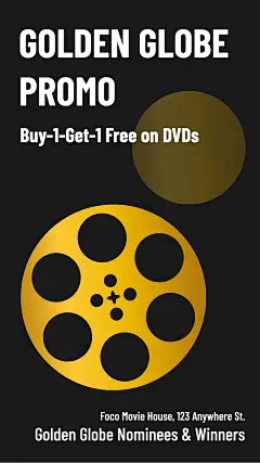 Circle Element Golden Globe Movie DVDs Promotion Ecommerce Story