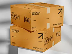 8款商品快递包裹包装纸盒纸箱样机模板素材 Brown Cardboard Mockups – 图渲拉-高品质设计素材分享平台