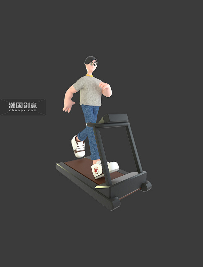 男士生活场景3d系列休闲居家跑步运动健身...