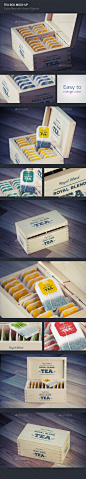 Tea Box Logo Mock UP木盒茶叶包场景模型素材标志展示模板源文件-淘宝网
