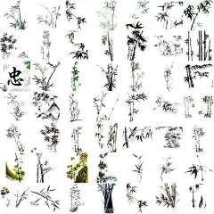 中国风竹子  - 源文件下载【酷图网】中国风竹子,水墨竹子,竹叶,水墨画,竹,竹子,竹子素材,竹子背景,竹子元素,竹素材,竹元素,富贵竹,竹叶素材