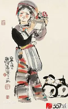 程十发——人物作品欣赏 | 
程十发(1921.4.10－2007.7.18)，上海市金山区枫泾镇人。有“上海书画三杰”之誉。名潼，斋名曾用步鲸楼、不教一日闲过斋，后称三釜书屋、修竹远山楼。中国海派书画画匠，在人物、花鸟方面独树一帜。在连环画、年画、插画、插图等方面均有造诣。工书法，得力于秦汉木简及怀素狂草，善将草、篆、隶结为一体。