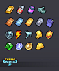 Puzzle Raiders miscellaneous money, Jay Tea : UI elements for RPG match-3 game Puzzle Raiders