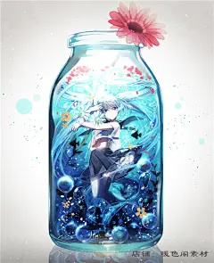 动漫二次元水中少女背景光影深海海底高清壁纸原画CG素材美术资料-淘宝网