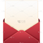 通用边框红色信封邀请函贴纸元素素材