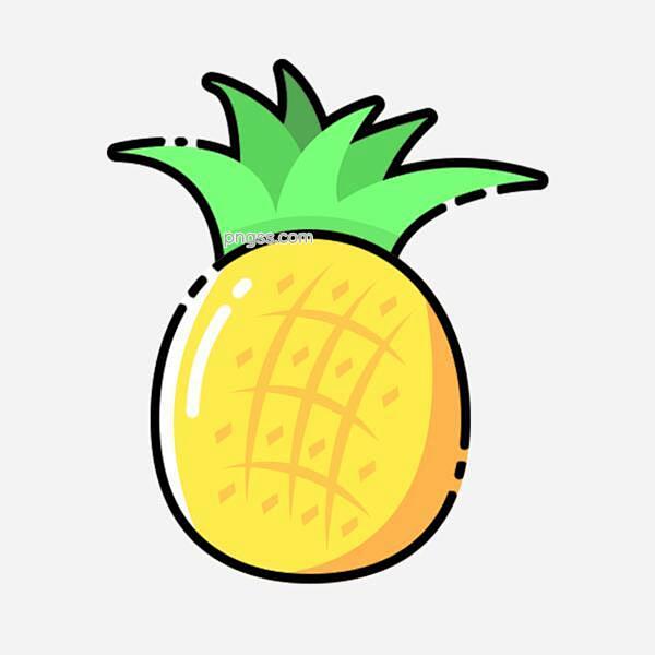 mbe风格水果果蔬菠萝手绘插画psd图片...
