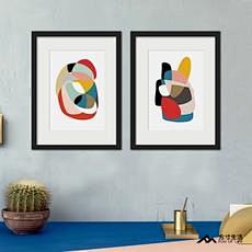 抽象色块 简约现代抽象装饰画欧式客厅沙发...