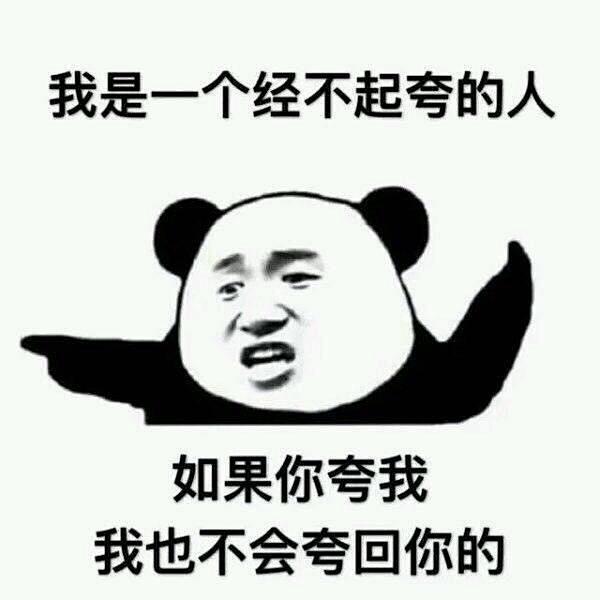 熊猫头表情包：我是一个经不起批评的人