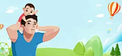 父亲节可爱卡通童趣蓝色banner 电商 高清背景 背景 设计图片 免费下载 页面网页 平面电商 创意素材