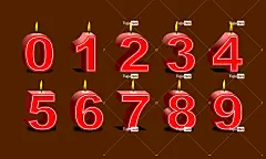 蜡烛 数字 生日快乐 Brown生日 棕色的蜡烛 棕色号码