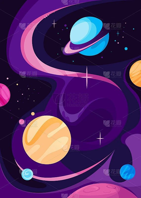 不同星球的海报。素材-花瓣网