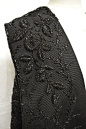 Black bead embroidery....very fashionable in the 1880s! Collection: Royal Pump Room/Harrogate Museums.