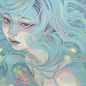 和风日系油画~ 唯美细腻~ （作者：mihohiranoart ​） （转）via @板绘插画教程 ​​​​