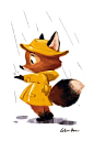 Art of Celine Kim- illustration fox in yellow raincoat ★ || CHARACTER DESIGN REFERENCES (www.facebook.com/CharacterDesignReferences & pinterest.com/characterdesigh) • Love Character Design? Join the Character Design Challenge (link→ www.facebook.com/g