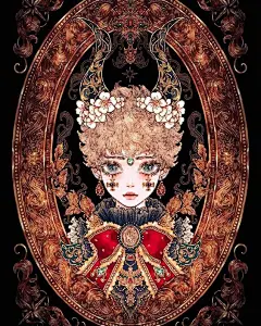 #遇见艺术# 来自韩国插画师 지설희 作品，复杂华丽的细节~ ​​​​