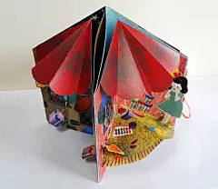 Fortune Cookie Pop-Up : A carousel-format paper pop up illustrating the fortune &quot;Suppose you can get what you want...&quot;